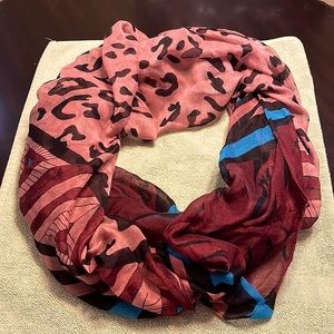 Beautiful Eternity scarf. Brown and blue. The blue is a bit turquoise-ish